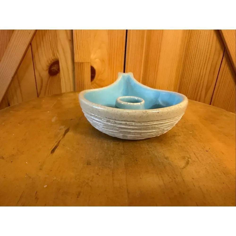 vintage Pigeon Forge Pottery candle holder  glazed interior (7571)